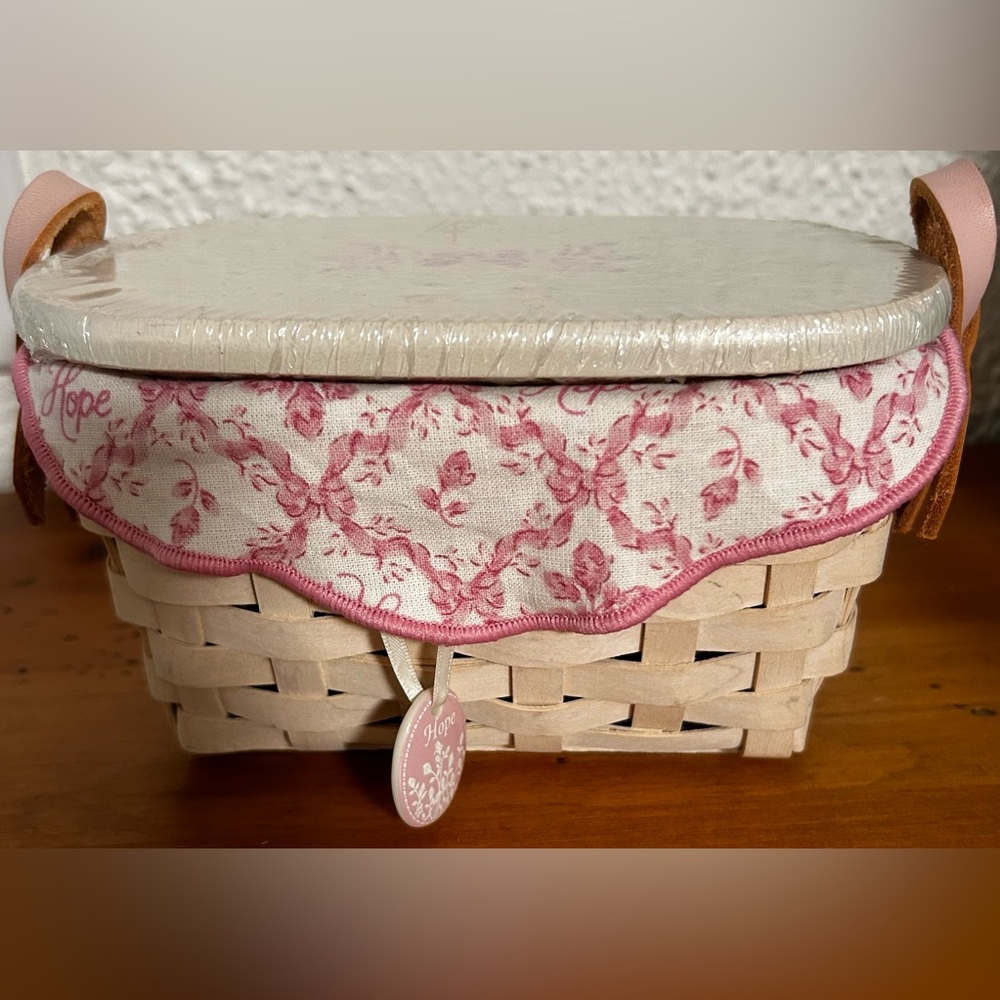 Longaberger Handmade Basket 2002 Maple Lid American Cancer Society